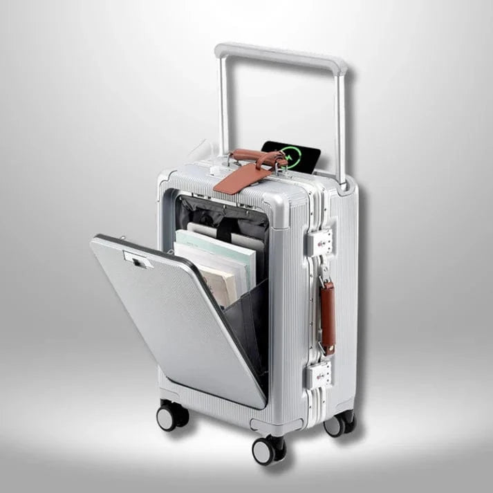 Aluminium Ramme Kabine Kuffert - Vandtæt - Kopholder - TSA Lock Suitcase Danmarkmode.dk