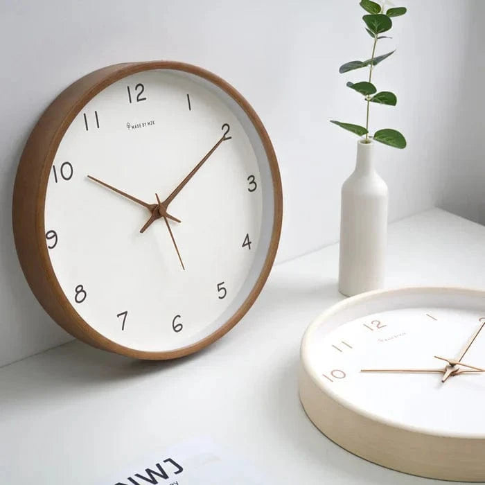 Analogt Vægur I Træ - Skandinavisk Design - Minimalistisk - QuietOak Wall Clock Danmarkmode.dk
