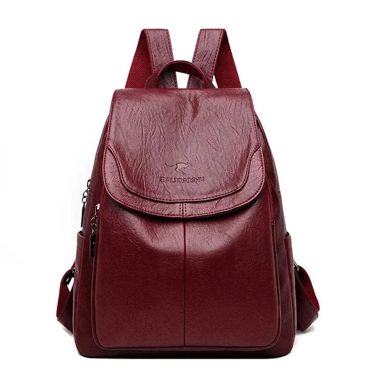 Anti-Tyveri Rygsæk I Læder - Skoletasker - RFID - Vandtæt - Moderne Backpacks Danmarkmode.dk