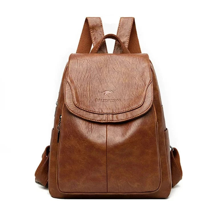 Anti-Tyveri Rygsæk I Læder - Skoletasker - RFID - Vandtæt - Moderne Backpacks Danmarkmode.dk