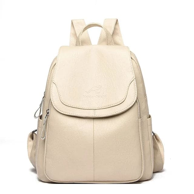 Anti-Tyveri Rygsæk I Læder - Skoletasker - RFID - Vandtæt - Moderne Backpacks Danmarkmode.dk