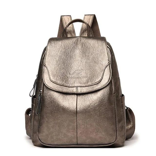 Anti-Tyveri Rygsæk I Læder - Skoletasker - RFID - Vandtæt - Moderne Backpacks Danmarkmode.dk