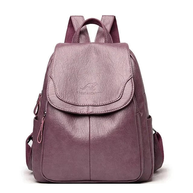 Anti-Tyveri Rygsæk I Læder - Skoletasker - RFID - Vandtæt - Moderne Backpacks Danmarkmode.dk