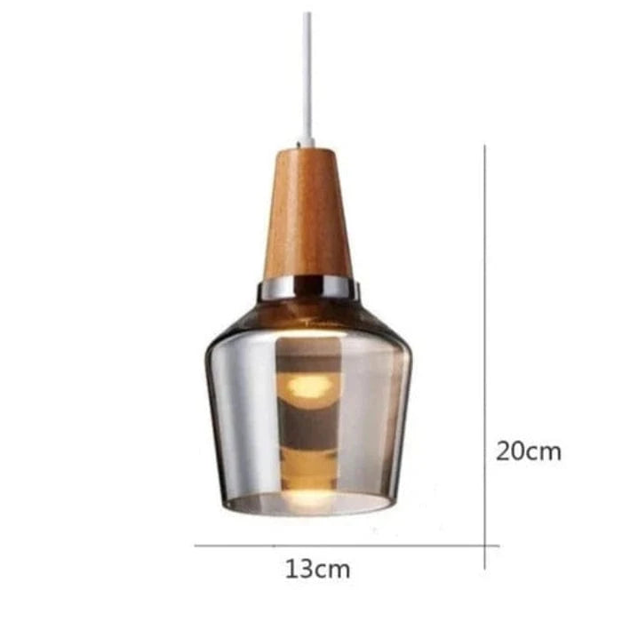 Antik Klart Glas Træ Lysekrone - Pendellampe - Moderne - Hængende Ceiling Light Fixtures Danmarkmode.dk