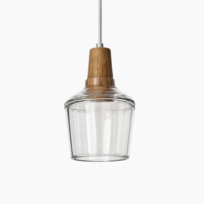 Antik Klart Glas Træ Lysekrone - Pendellampe - Moderne - Hængende Ceiling Light Fixtures Danmarkmode.dk