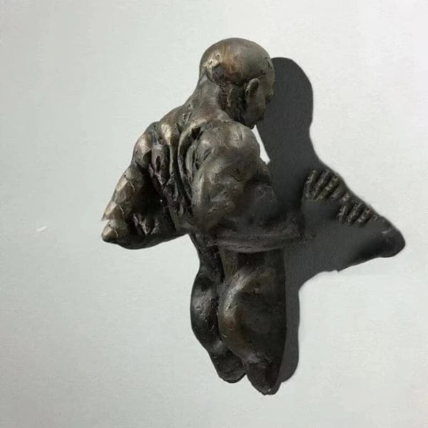 Antik Mand I Væggen 3D Skulptur - Vægskulptur - Abstrakt - Vægkunst Sculptures & Statues Danmarkmode.dk