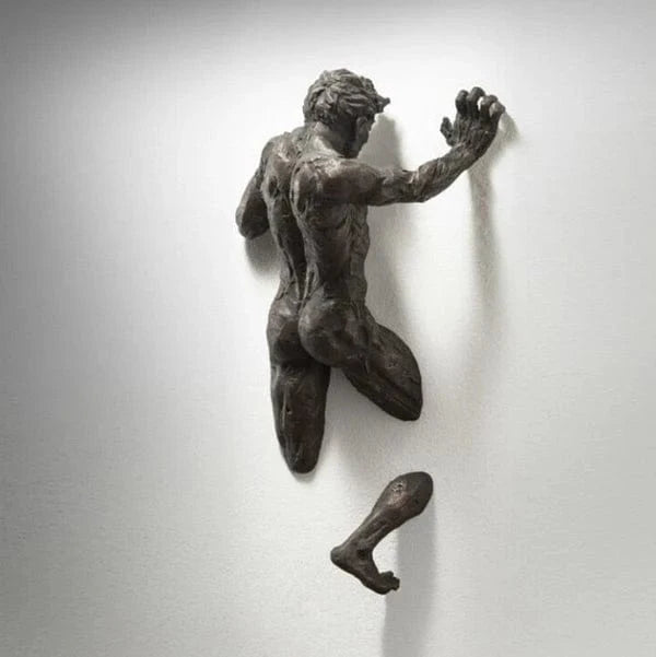 Antik Mand I Væggen 3D Skulptur - Vægskulptur - Abstrakt - Vægkunst Sculptures & Statues Danmarkmode.dk