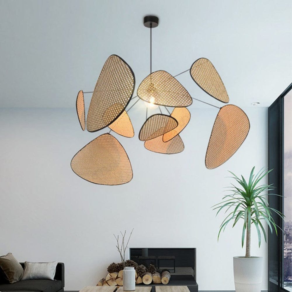 Art Deco Screen Cannage Pendellampe - Lysekrone - Rattan - Vintage Ceiling Light Fixtures Danmarkmode.dk