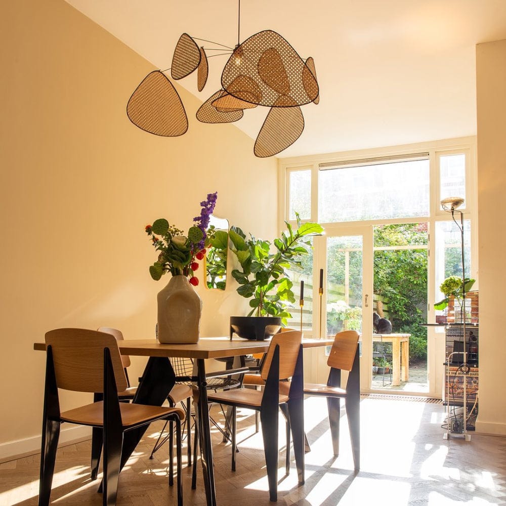 Art Deco Screen Cannage Pendellampe - Lysekrone - Rattan - Vintage Ceiling Light Fixtures Danmarkmode.dk