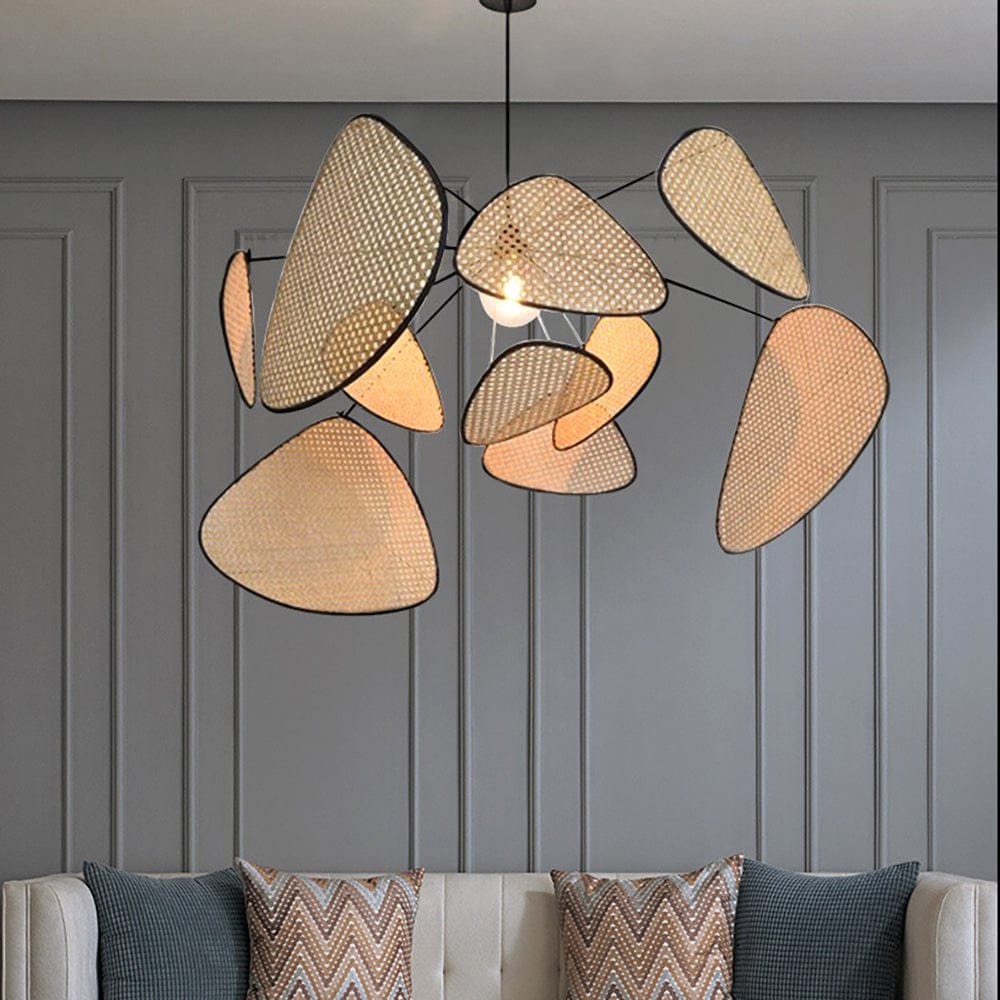 Art Deco Screen Cannage Pendellampe - Lysekrone - Rattan - Vintage Ceiling Light Fixtures Danmarkmode.dk