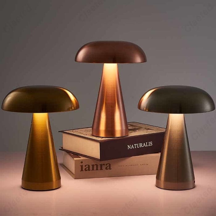 Bærbar Mushroom Bordlampe - Trådløs - Genopladelig - Touch Kontrol - Trådløs Table Lamp Danmarkmode.dk