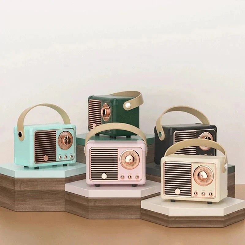 Bærbar Vintage Radio Bluetooth Højttaler - Trådløs - Mini Højttaler Bluetooth Speakers Danmarkmode.dk