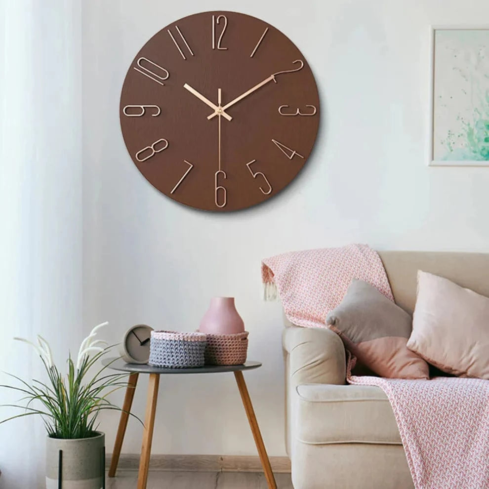 Batteridrevet Lydløst Vægur - Analogt - Vægur med Tal - Plastik - 3D Wall Clock Danmarkmode.dk