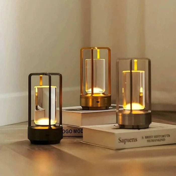 Berøringslampe Moderne Messing Bordlampe - Glas - Dæmpbar - Genopladelig - Trådløs Table Lamp Danmarkmode.dk