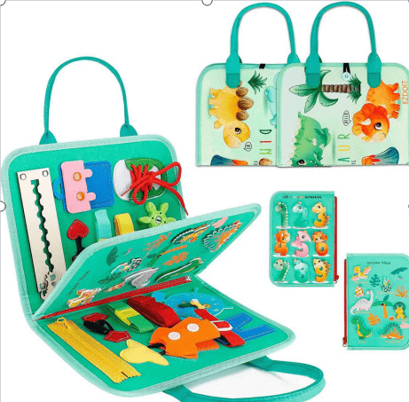 Beskæftiget Bræt Montessori Legetøj - Pædagogiske Aktiviteter - Legetøj til Børn - Toys - Sjove Aktiviteter - ABC - Former - Dyr Educational Toys Danmarkmode.dk