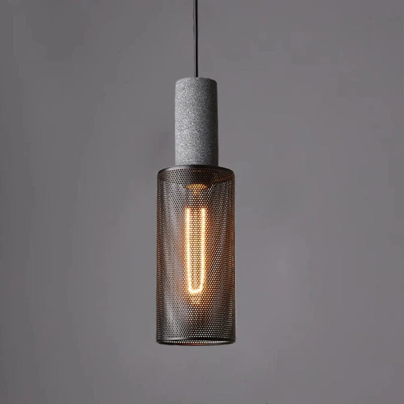 Beton Industriel Pendel Lampe - Metalnet - Hængende - LED Ceiling Light Fixtures Danmarkmode.dk