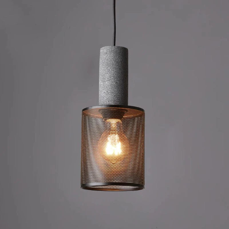 Beton Industriel Pendel Lampe - Metalnet - Hængende - LED Ceiling Light Fixtures Danmarkmode.dk