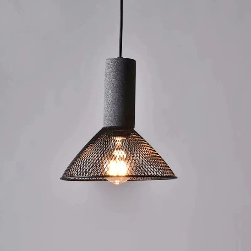 Beton Industriel Pendel Lampe - Metalnet - Hængende - LED Ceiling Light Fixtures Danmarkmode.dk