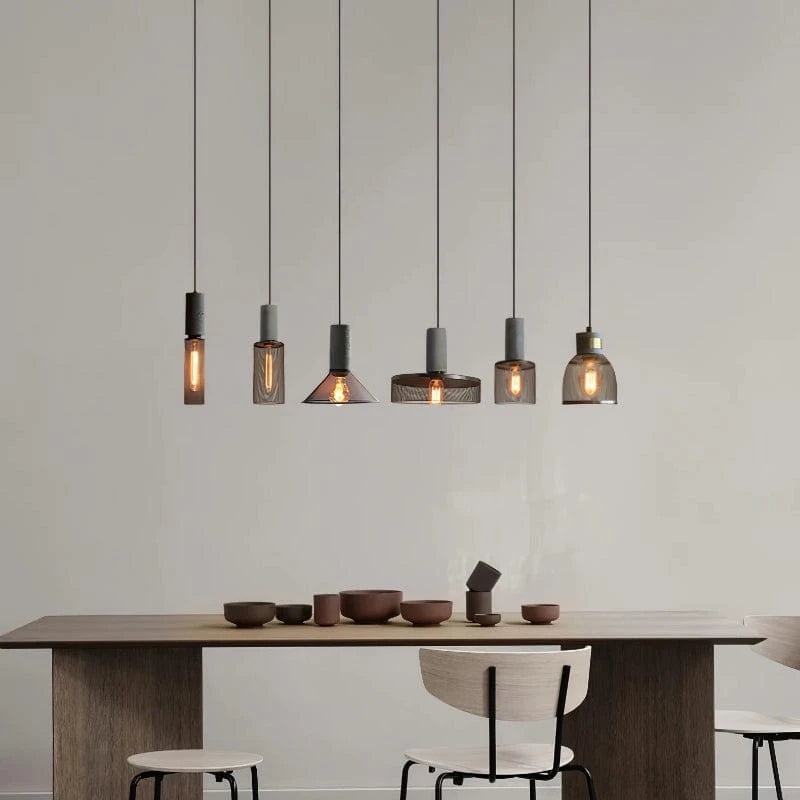 Beton Industriel Pendel Lampe - Metalnet - Hængende - LED Ceiling Light Fixtures Danmarkmode.dk
