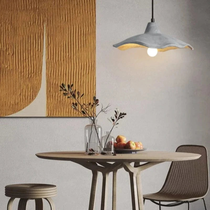 Blomsterform Cement Pendellampe - Wabi Sabi - Indendørs - E27 Pære Ceiling Light Fixtures Danmarkmode.dk