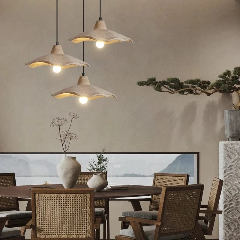 Blomsterform Cement Pendellampe - Wabi Sabi - Indendørs - E27 Pære Ceiling Light Fixtures Danmarkmode.dk