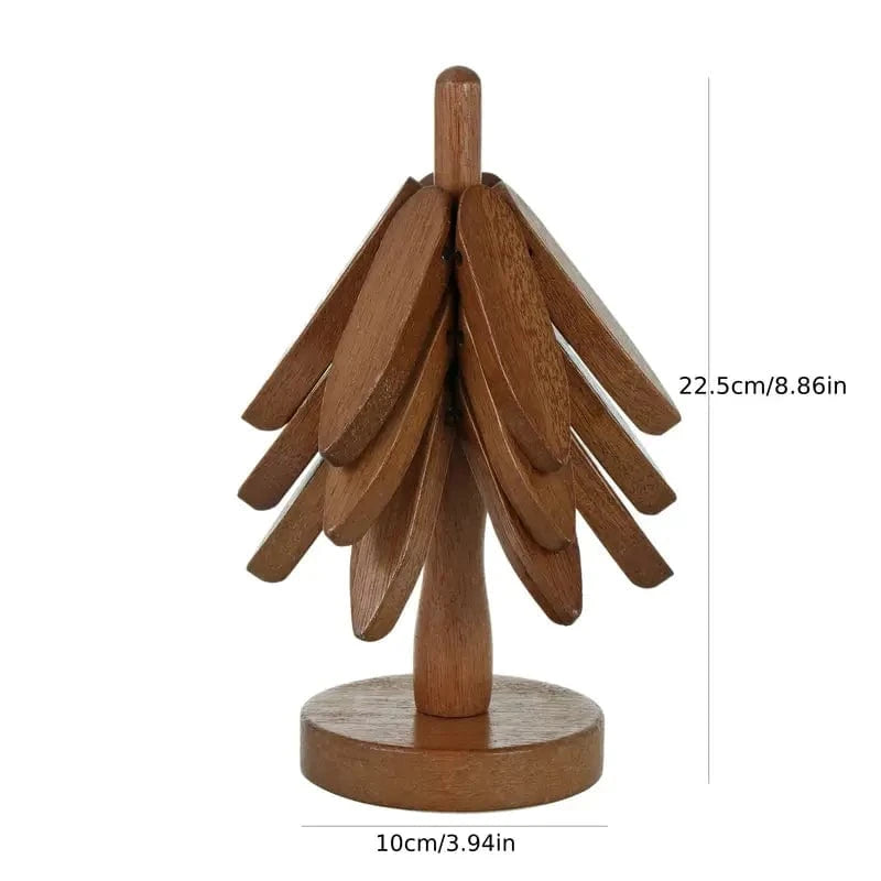 Bordskåner Træ - Håndlavet Juletræ - Sæt 3 Bordskåner I Træ Home Decors Danmarkmode.dk