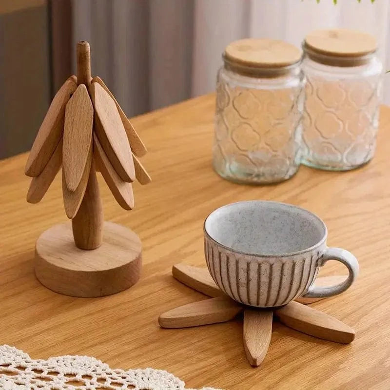 Bordskåner Træ - Håndlavet Juletræ - Sæt 3 Bordskåner I Træ Home Decors Danmarkmode.dk