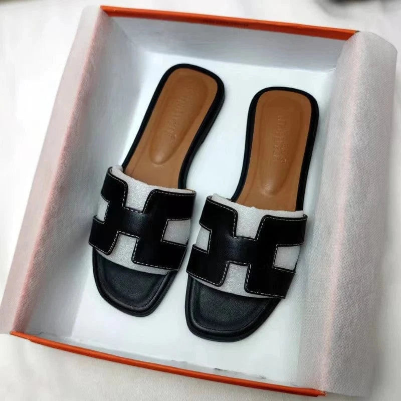 Brev H Flade Sandaler Dame - Læder - Slip on - Sommer Sandals Danmarkmode.dk