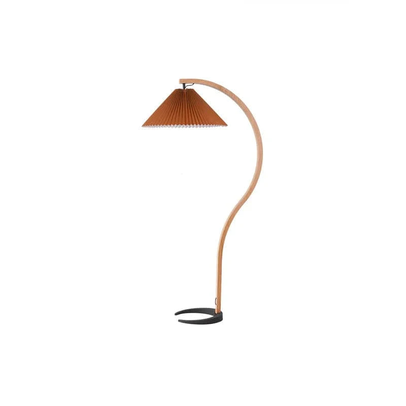 Caprani Buet Træbue Gulvlampe - Plisseret Lampeskærm - Linned - Metal Floor Lamps Danmarkmode.dk