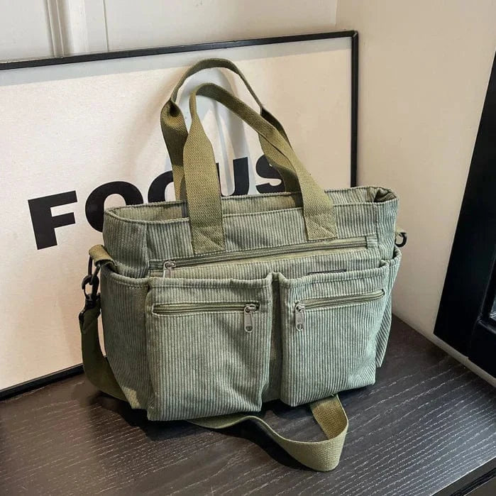 Corduroy Crossbody Taske Dame - Skuldertaske - Rejsetaske - Letvægt Shoulder Bags Danmarkmode.dk