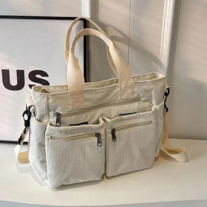 Corduroy Crossbody Taske Dame - Skuldertaske - Rejsetaske - Letvægt Shoulder Bags Danmarkmode.dk
