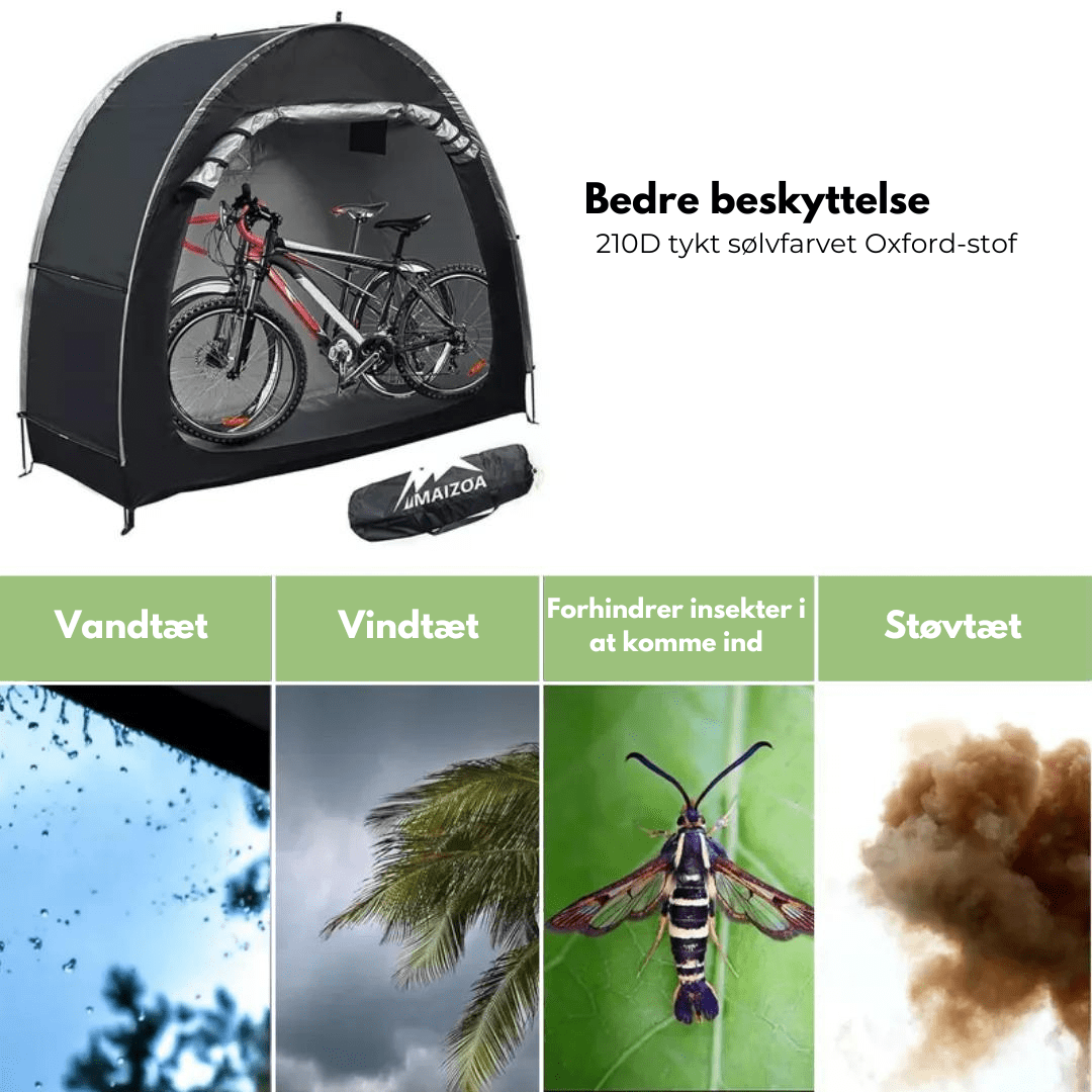 Cykeltelt til 2 cykler – Vandtæt opbevaring – Robust Oxford-stof – Hurtig montering Bicycle Covers Danmarkmode