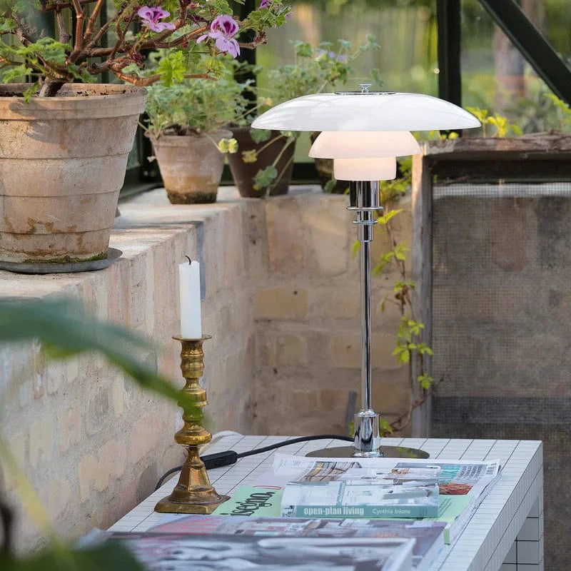 Danish Design PH Glas Bordlampe - Lagdelt Lampeskærm - LED - E27 Pære Table Lamp Danmarkmode.dk