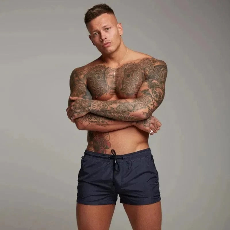 Eckbert Mænds Korte Badeshorts - Aqua, Hurtig Tørring, Polyester, Med Lomme, Komfortabel, Casual Sommerstil Swim shorts Danmarkmode.dk