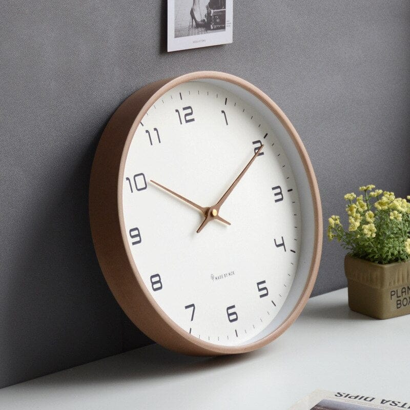 Elegant Træ Vægur til Moderne Indretning, Minimalistisk Design, Håndlavet, Unisex Wall Clock Danmarkmode.dk