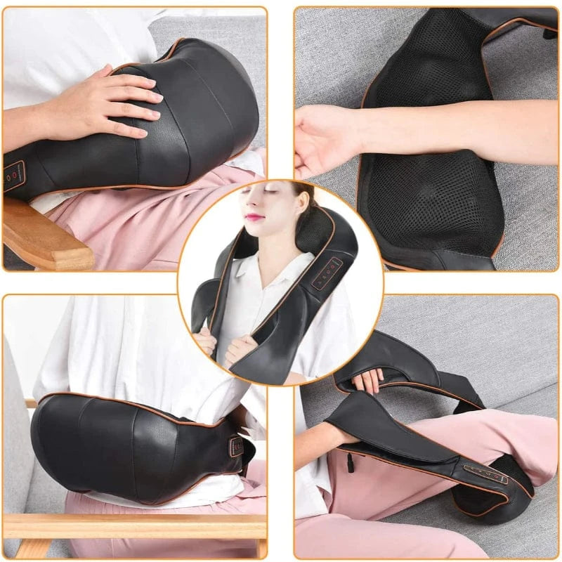 Elektrisk Shiatsu Nakke Massageapparat - Læder - U-Form - Opvarmet Electric Massagers Danmarkmode.dk