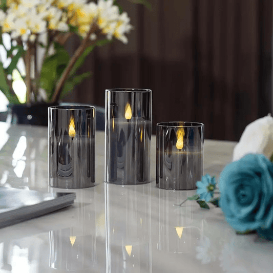 Elektriske Stearinlys | 3 Justerbare LED Lys | Hvit, Dekorativ, Batteridrevet | Sikker for Barn og Dyr Flameless Candles Danmarkmode.dk