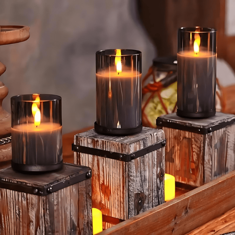 Elektriske Stearinlys | 3 Justerbare LED Lys | Hvit, Dekorativ, Batteridrevet | Sikker for Barn og Dyr Flameless Candles Danmarkmode.dk