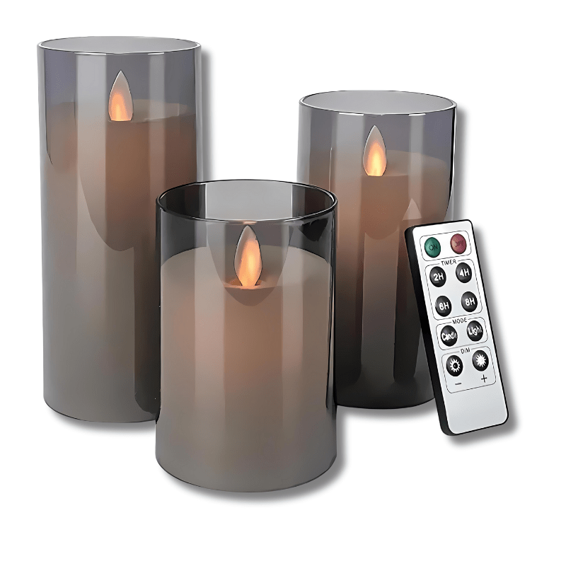Elektriske Stearinlys | 3 Justerbare LED Lys | Hvit, Dekorativ, Batteridrevet | Sikker for Barn og Dyr Flameless Candles Danmarkmode.dk