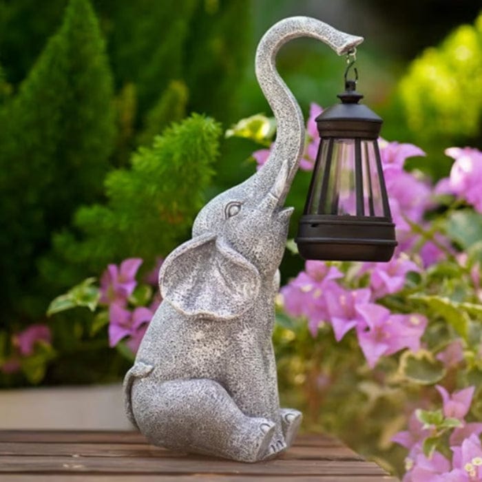 Elephant Statue mit Lanterne Solcellelamper - Figurer til Haven - Ornamenter - Gaver til Kvinder Garden Sculptures Danmarkmode.dk