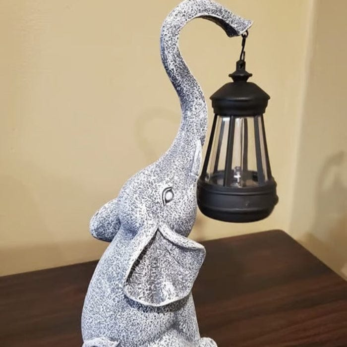 Elephant Statue mit Lanterne Solcellelamper - Figurer til Haven - Ornamenter - Gaver til Kvinder Garden Sculptures Danmarkmode.dk