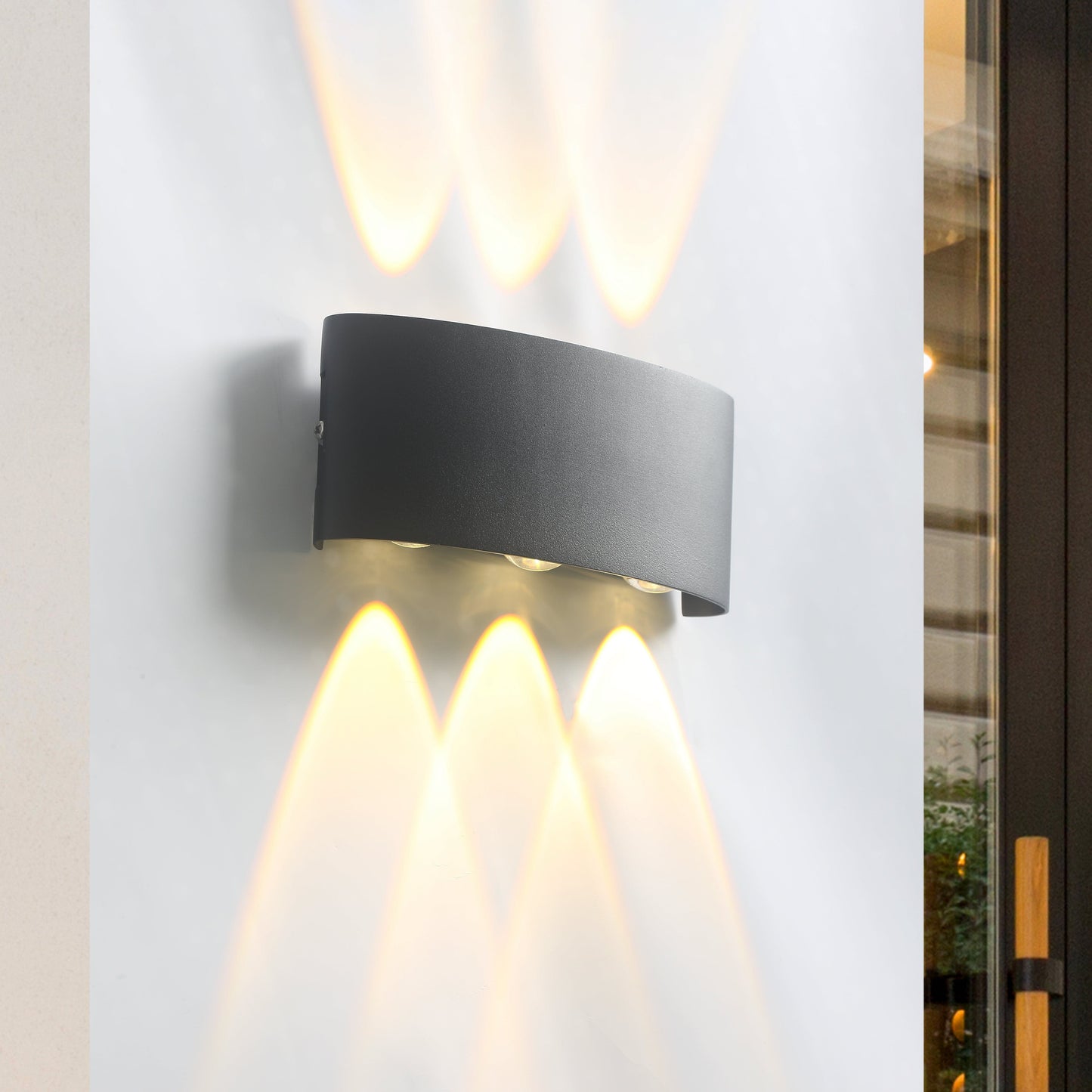Energieffektiv Sort Væglampe - Inden- Og Udendørs Belysning - 6W - 17CM - 3000K Wall Lamp Danmarkmode.dk