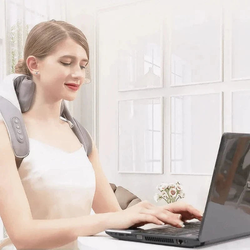 Ergonomisk Elektrisk Nakkemassage Apparat - Bærbar - Automatisk - PU Læder Electric Massagers Danmarkmode.dk