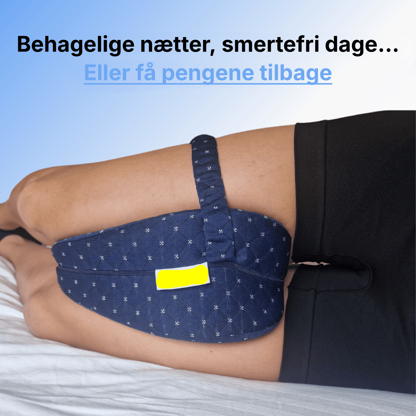Ergonomisk Knæpude - Ortopædisk Benpude - Pude Til Sidesøvn - Vaskbart Betræk Back & Lumbar Support Cushions Danmarkmode.dk