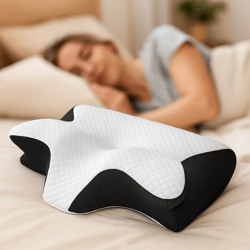 Ergonomisk Pude I Memory Foam – 2-i-1 Design – Mod Nakkesmerter & Bedre Søvn Pillows Danmarkmode