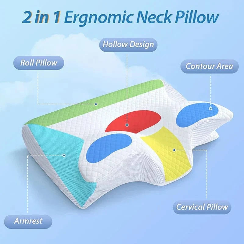 Ergonomisk Pude I Memory Foam – 2-i-1 Design – Mod Nakkesmerter & Bedre Søvn Pillows Danmarkmode