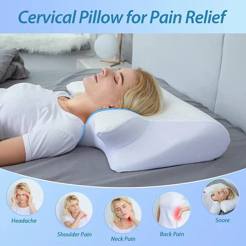 Ergonomisk Pude I Memory Foam – 2-i-1 Design – Mod Nakkesmerter & Bedre Søvn Pillows Danmarkmode