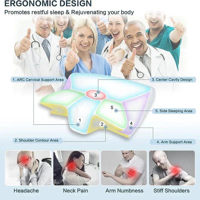Ergonomisk Pude I Memory Foam – 2-i-1 Design – Mod Nakkesmerter & Bedre Søvn Pillows Danmarkmode