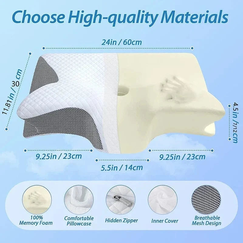 Ergonomisk Pude I Memory Foam – 2-i-1 Design – Mod Nakkesmerter & Bedre Søvn Pillows Danmarkmode