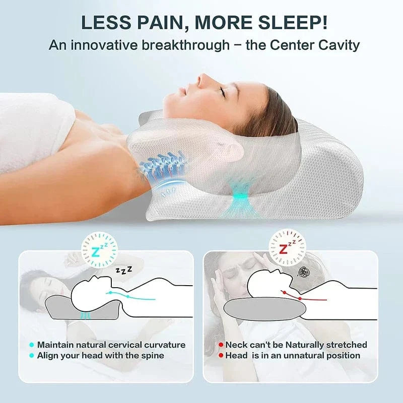 Ergonomisk Pude I Memory Foam – 2-i-1 Design – Mod Nakkesmerter & Bedre Søvn Pillows Danmarkmode